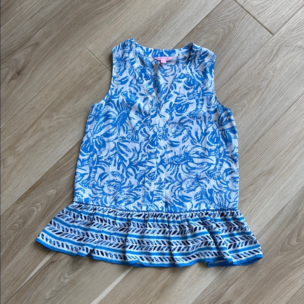 Lilly Pulitzer Blue and White Top